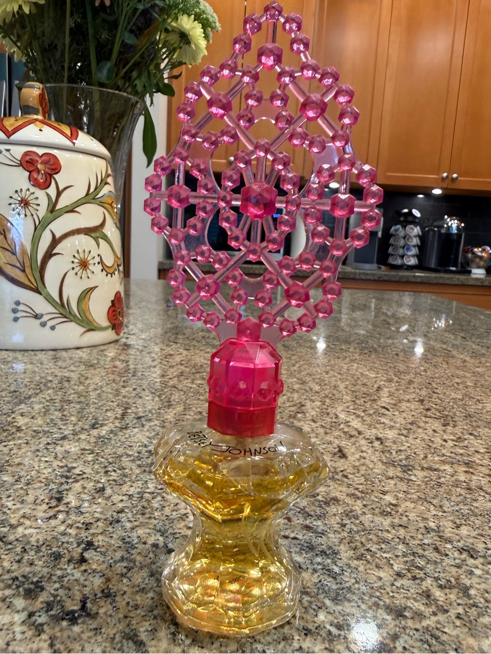 Betsy Johnson perfume Decorative Pink & Amber Vanity Bottle Organizer